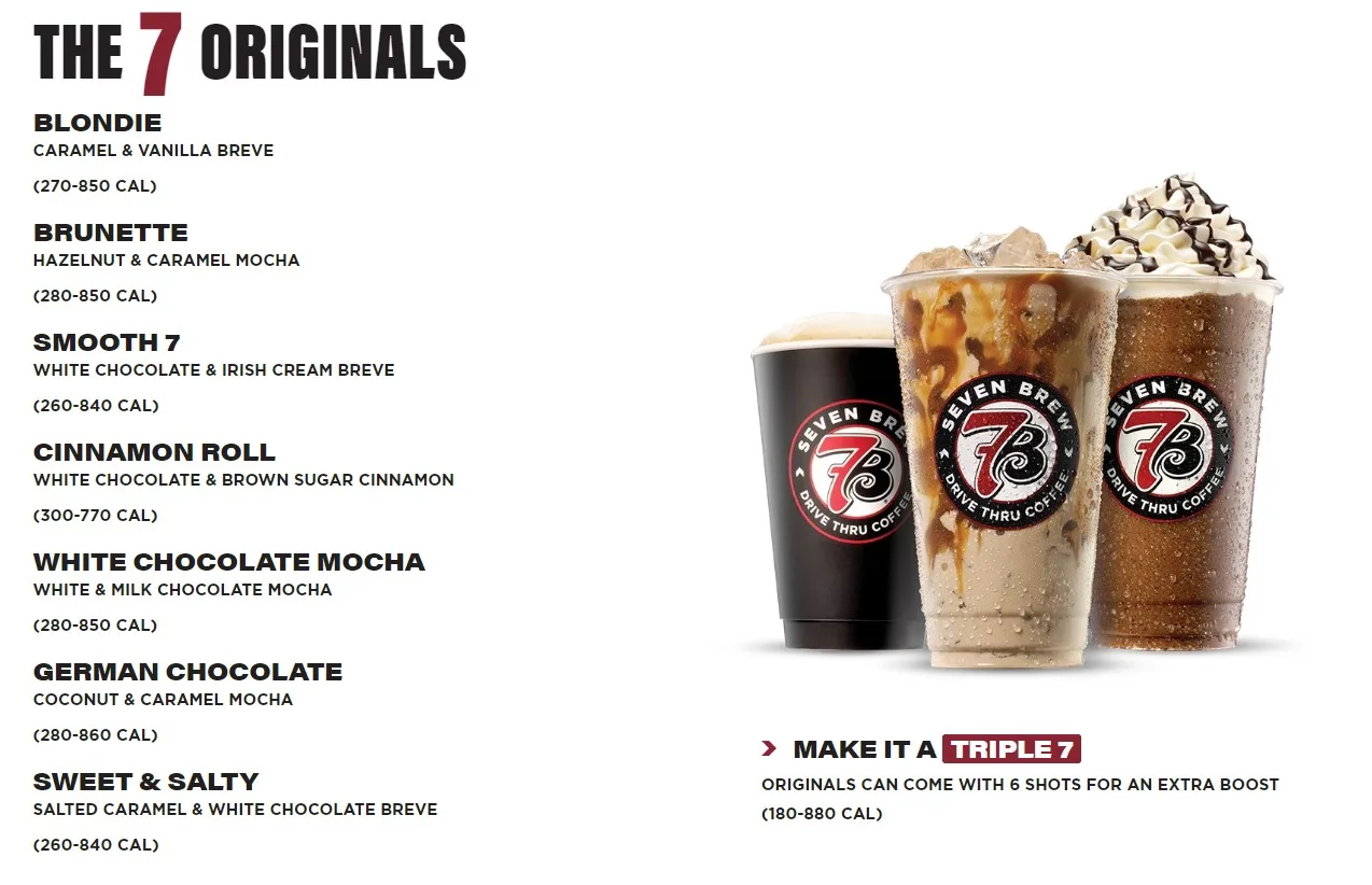 7 brew 7 originals menu