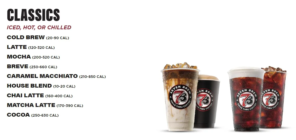 7 brew classic coffee menu