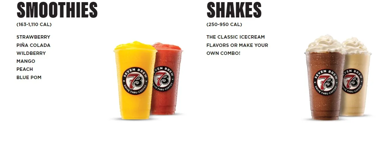 7 brew menu smoothies and shakes